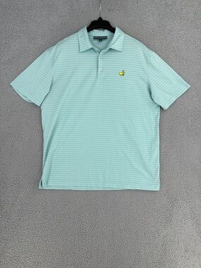Masters Collection men’s XL short sleeve golf shirt Light Mint Striped Polo